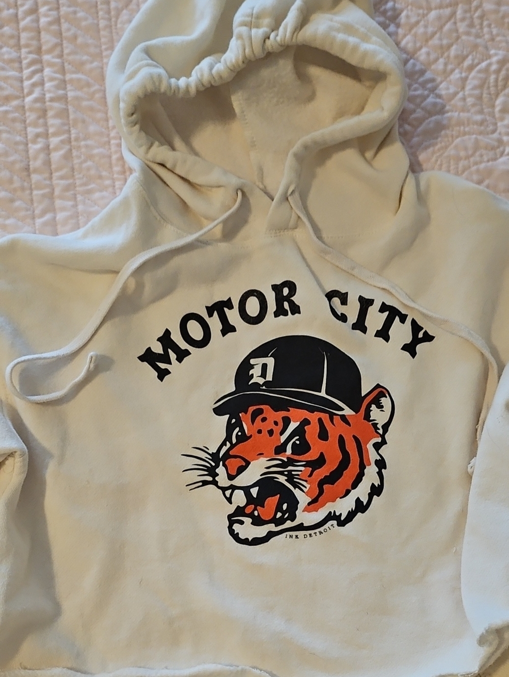Motor City Tiger Graphic Hoodie - Cream